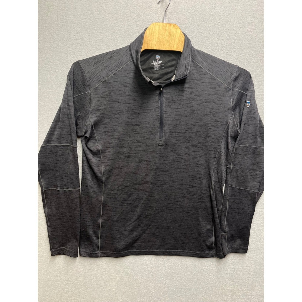 Kuhl Revel 1/4 Zip Pullover Mens XL Charcoal Gray Heather Space Dye Sweater